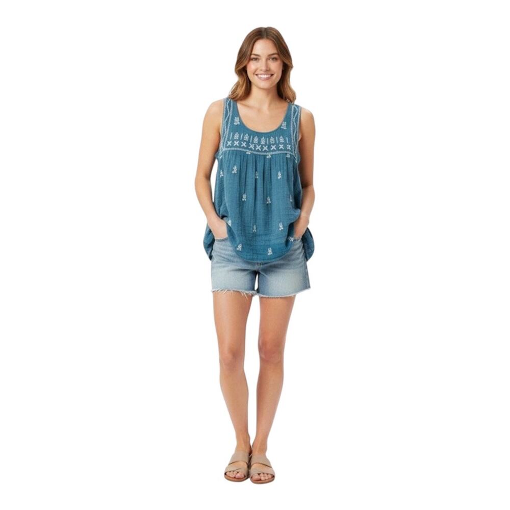 Miss Me Top Women Large Blue